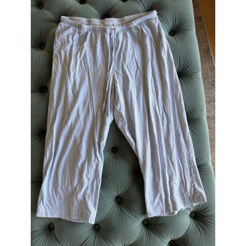 Ralph Lauren Monogrammed Striped Pajamas In Size Medium Blue & White 100 Cotton - Picture 6 of 8